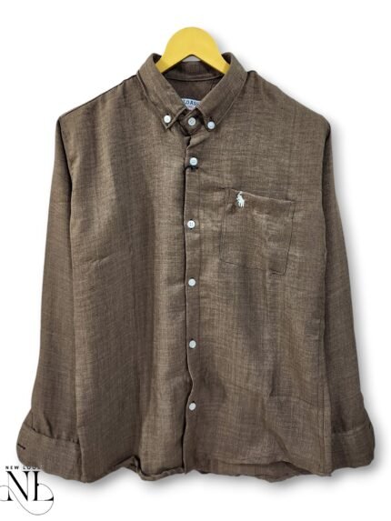 Best Stylish Linen Dark Brown Full Shirt for Men