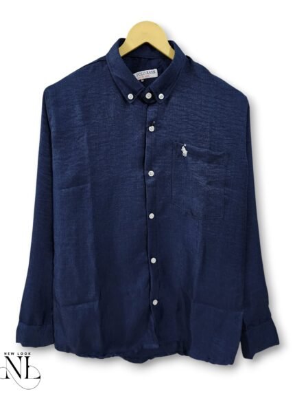 Best Stylish Linen Navy Blue Full Shirt for Men