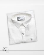 Classic Linen White Plain Full Shirt for Men