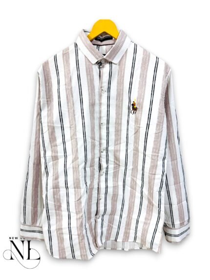 Classic Pink Stripe Full Shirt for Men – Striped