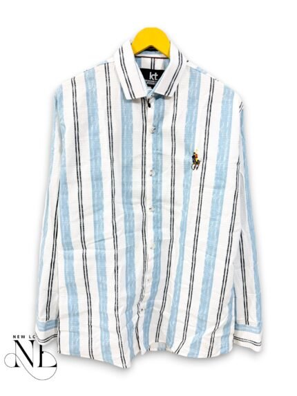 Sky Blue Stripe Full Shirt for Men & Premium