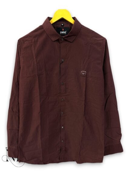 Maroon Plain Full Shirt Premium for Men – Ultimate Festive