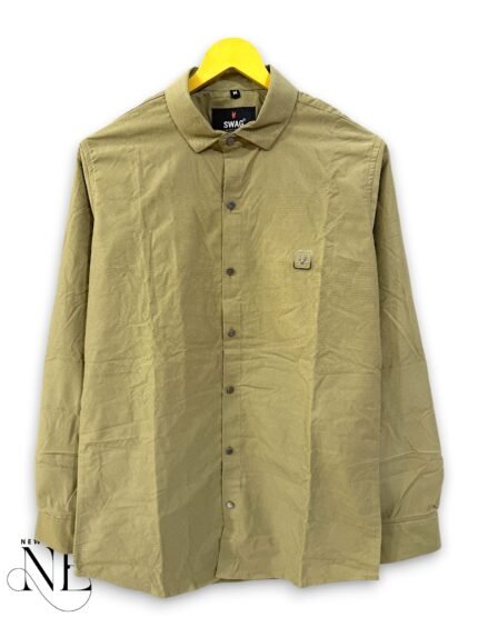 Olive Green Plain Full Shirt Premium – The Ultimate