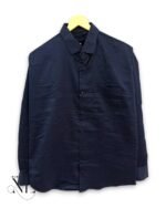 Trendy Navy Blue Plain Full Shirt for Men – Timeless Choice