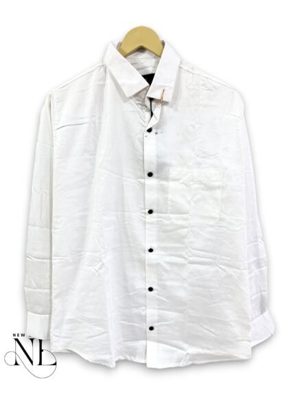 Trendy White Plain Full Shirt for Men – The Essential