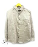 Trendy Cream Plain Full Shirt for Men – Elegance