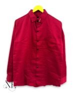 Stylish Red Plain Full Shirt for Men – Make a Bold