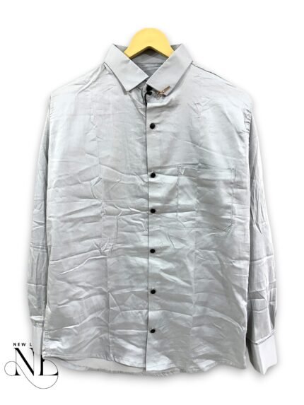 Stylish Steel Grey Plain Full Shirt for Men