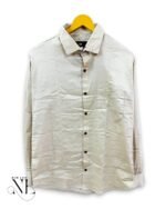 Stylish Cream Plain Full Shirt for Men – Elegance