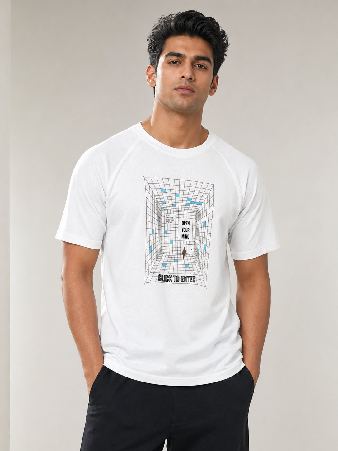 Stylish White Printed Half T-Shirt for Men Stylish White Printed Half T-Shirt for Men