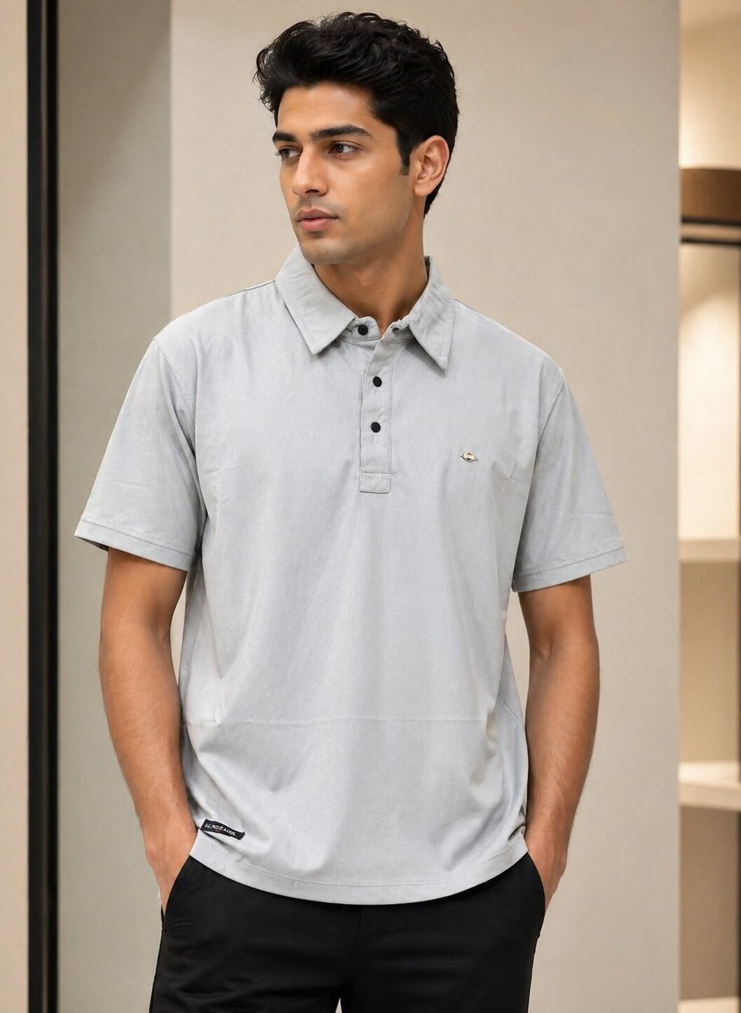 Stylish Lite Grey Plain Polo Half T-Shirt for Men Stylish Lite Grey Plain Polo Half T-Shirt for Men