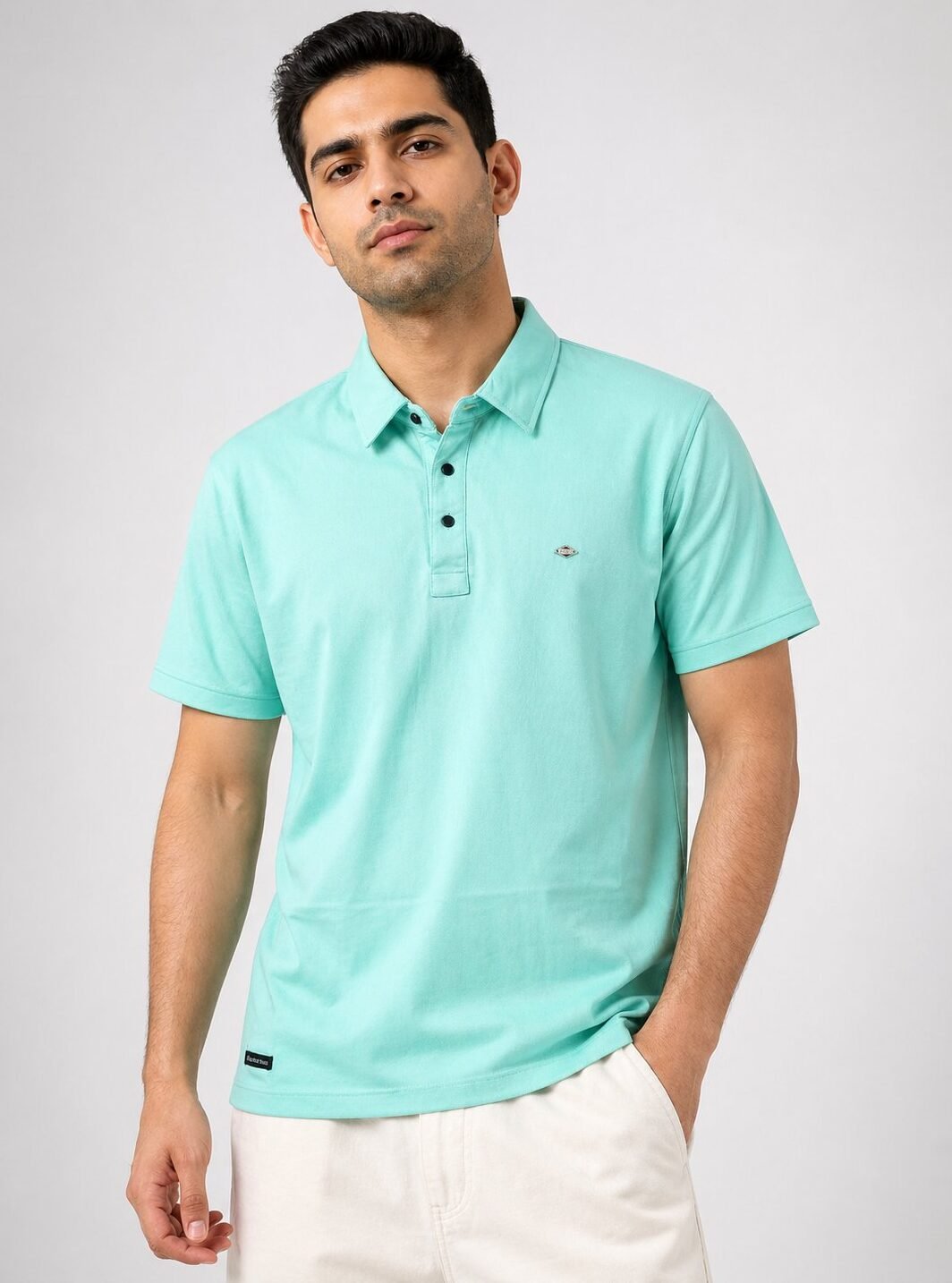 Trendy Light Green Plain Polo Half T-Shirt for Men Trendy Light Green Plain Polo Half T-Shirt for Men