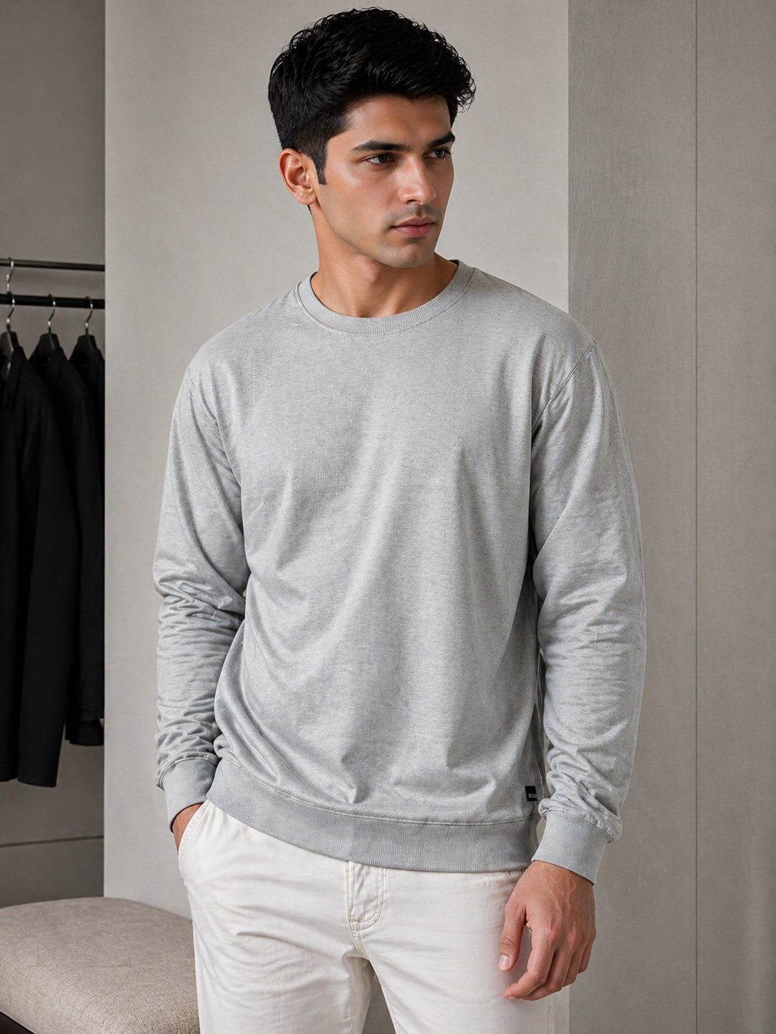 Best Stylish Light Grey Full T-Shirt for Men Best Stylish Light Grey Full T-Shirt for Men