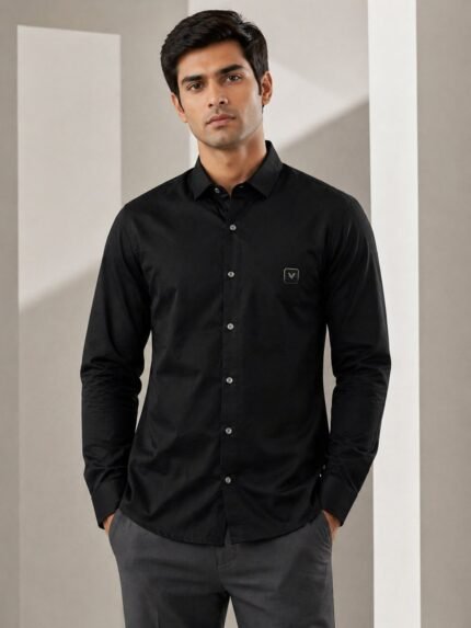 Classic Black Plain Full Shirt for Men – The Ultimate Style