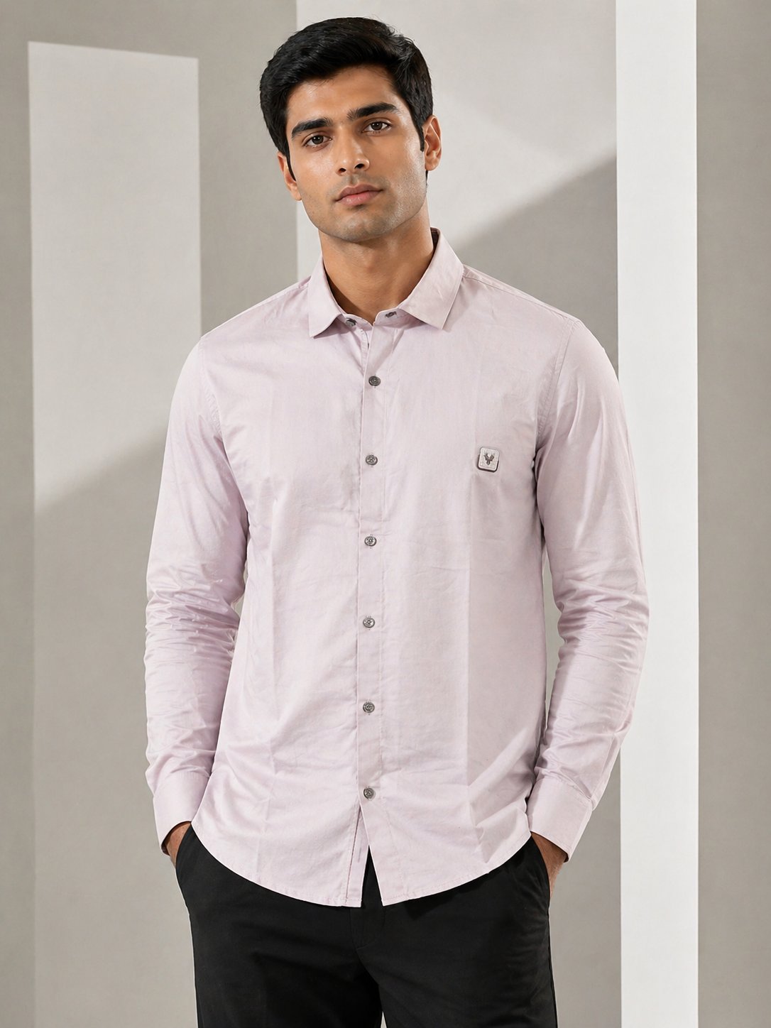 Classic Baby Pink Plain Full Shirt for Men & Comfort Classic Baby Pink Plain Full Shirt for Men & Comfort