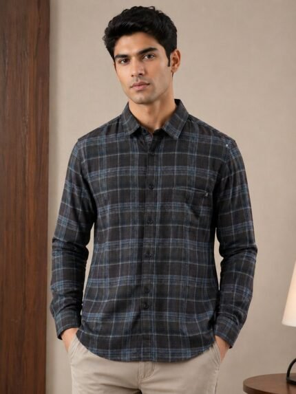 Checks Blue Full Shirt for Men & Best Premium