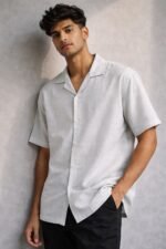 Trendy Ice Blue Plain Half Shirt for Men & Premium