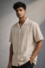 Trendy Cream Plain Half Shirt for Men & Premium