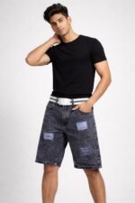 Stylish Dark Grey Denim Shorts for Men & Premium