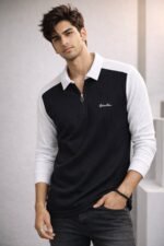 Classic Black Zip Full T-Shirt for Men & Premium