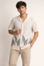 Printed White Half Shirt for Men & Premium