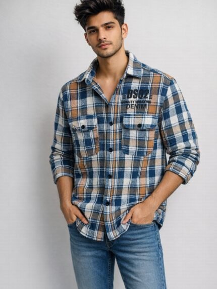 Stylish Checks Blue Full Shirt for Men & Best Quality