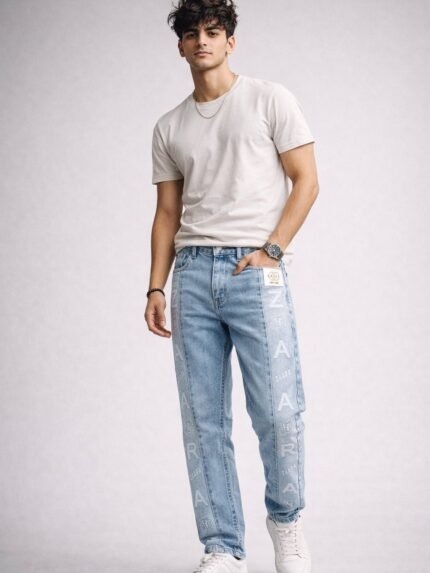 Stylish Best Sky Blue Baggy Jeans for Men & Classic