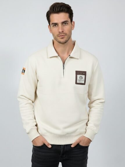 Lite Yellow Plain Zip Full T-Shirt for Men Sunny