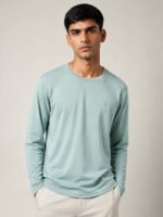 Compression Light Green Plain Full T-Shirt for Men