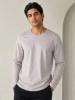 Compression Cream Plain Full T-Shirt for Men