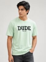 Trendy Light Green Printed Half T-Shirt for Men