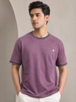 Plain Light Purple Half T-Shirt for Men & Premium