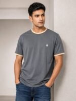 Plain Dark Grey Half T-Shirt for Men & Premium Quality