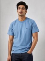 Classic Glaucous Blue Half T-Shirt for Men