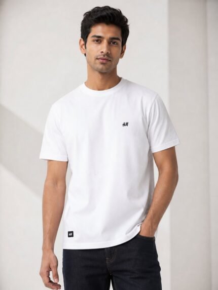 Classic White Half T-Shirt for Men Premium