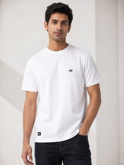 Classic White Half T-Shirt for Men Premium