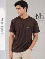 Classic Dark Brown Half T-Shirt for Men Premium