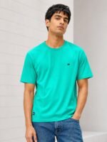 Classic Aqua Blue Half T-Shirt for Men Premium