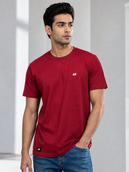 Classic Maroon Half T-Shirt for Men Premium Quality
