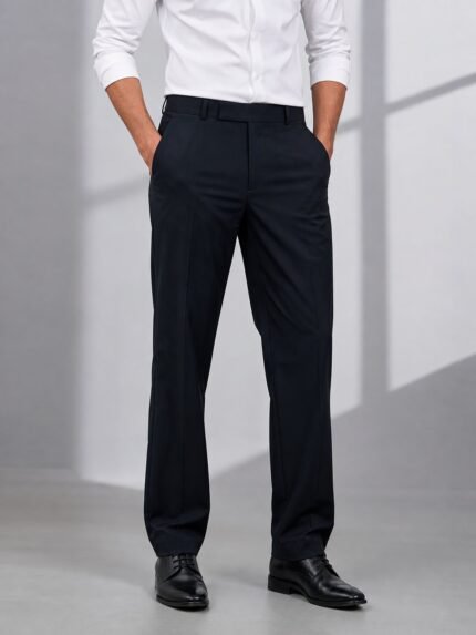 Trendy Straight Fit Dark Green Formal Pant for Men