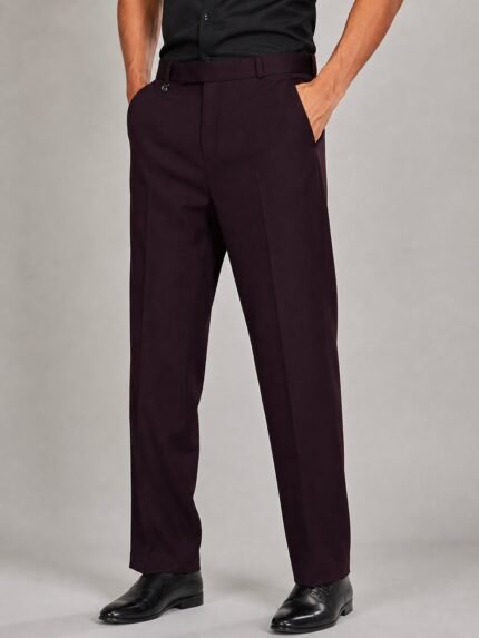 Trendy Straight Fit Purple Formal Pant for Men