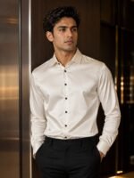 Solid Plain Cream Full Shirt for Men & Premium Quality