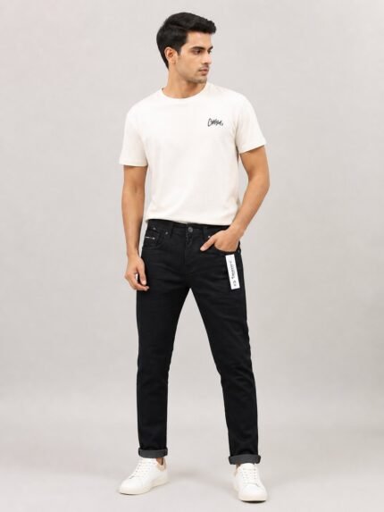 Premium Trendy Jet Black Basic Denim Jeans for Men