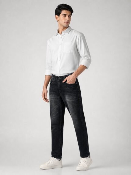 Trendy Deep Grey Basic Denim Jeans for Men