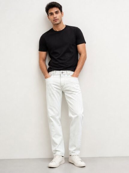 Stylish White Baggy Jeans for Men & Premium