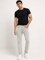 Stylish Cream Baggy Jeans for Men & Premium