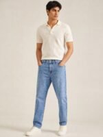 Classic Ice Blue Baggy Jeans for Men & Stylish