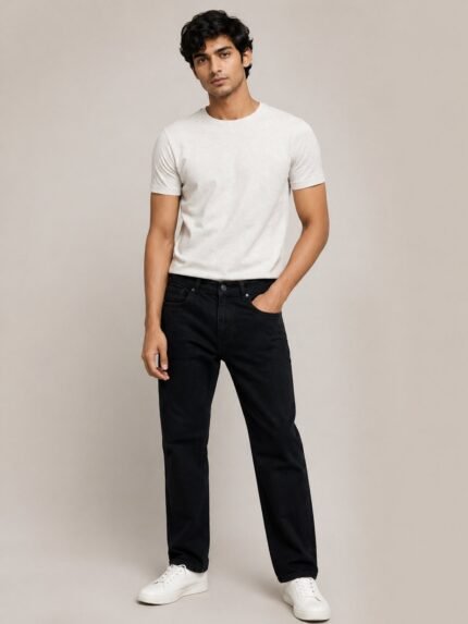 Classic Black Baggy Jeans for Men & Streetwear