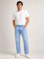 Best Denim Sky Blue Baggy Jeans for Men