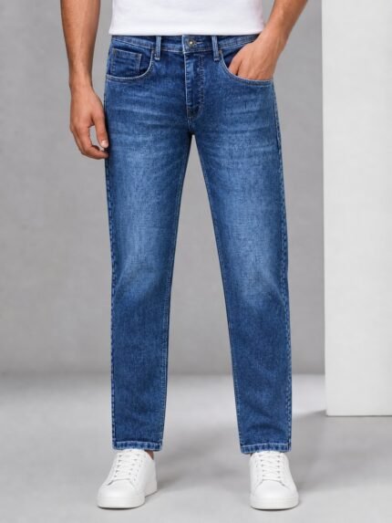 Blue Stylish Chinese Denim Jeans for Men & Classic